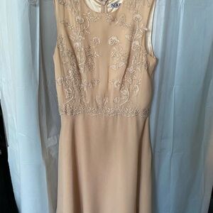 NARCES Elegant Cream Embroidered Dress